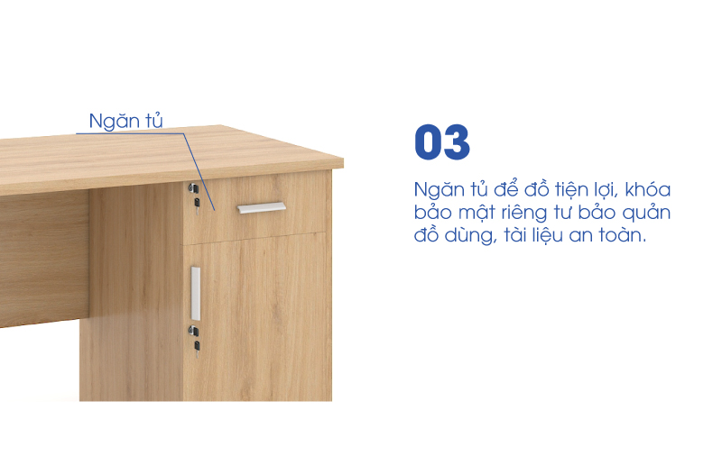 Ảnh mô tả sản phẩm - Bàn văn phòng Classic 1m2 CL12HS