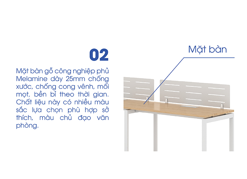 Ảnh mô tả sản phẩm - Module bàn 2 người Erid EU2406