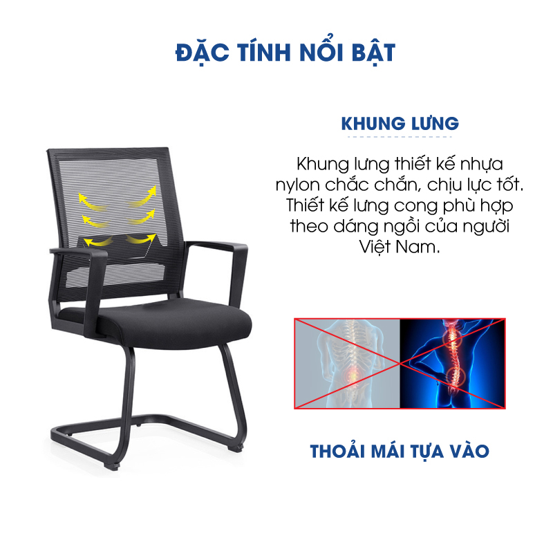 Ảnh mô tả sản phẩm - Ghế chân quỳ lưng lưới R08Q