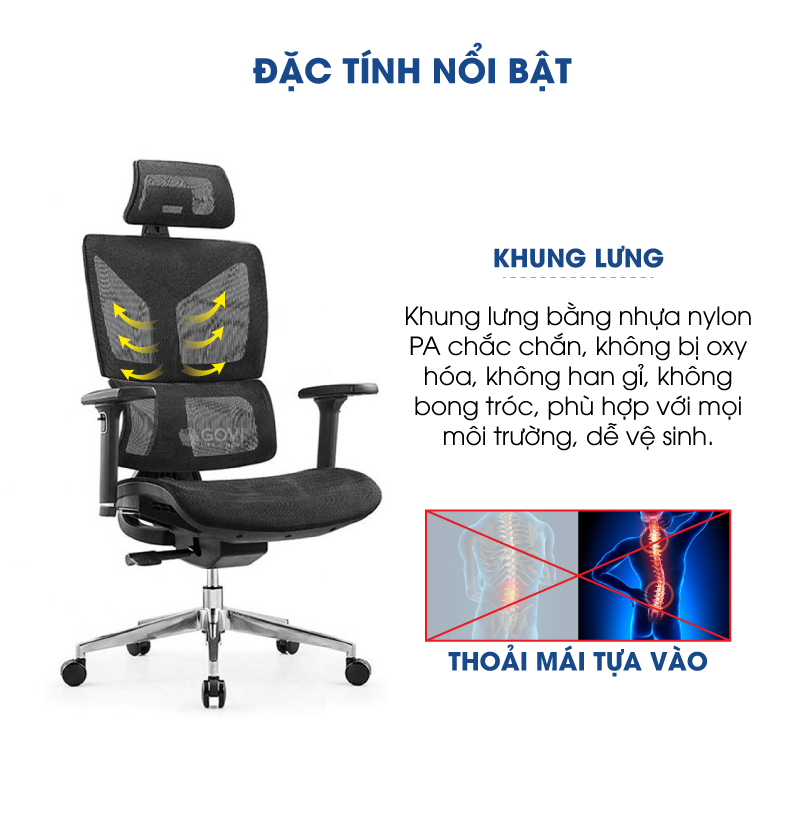 Ảnh mô tả sản phẩm - Ghế công thái học Ergonomic Pavo PL11