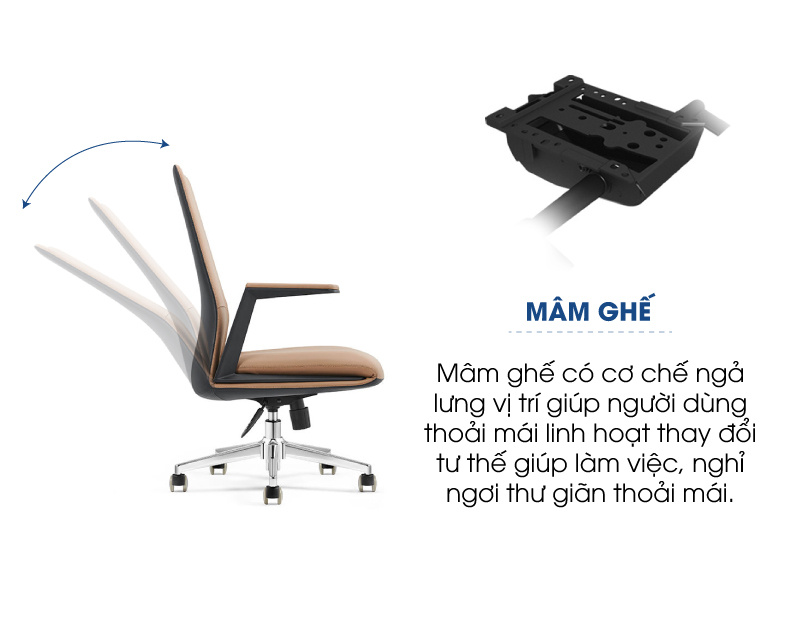 Ảnh mô tả sản phẩm - Ghế da Antlia AN-001B