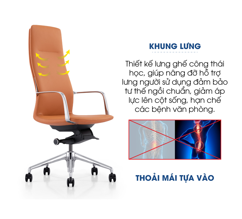 Ảnh mô tả sản phẩm - Ghế lãnh đạo da FORNAX FN-004-A13