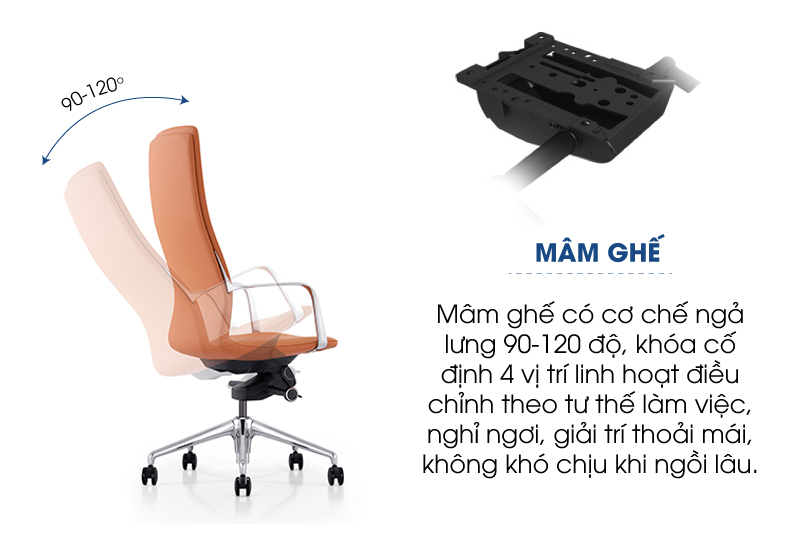 Ảnh mô tả sản phẩm - Ghế lãnh đạo da FORNAX FN-004-A13