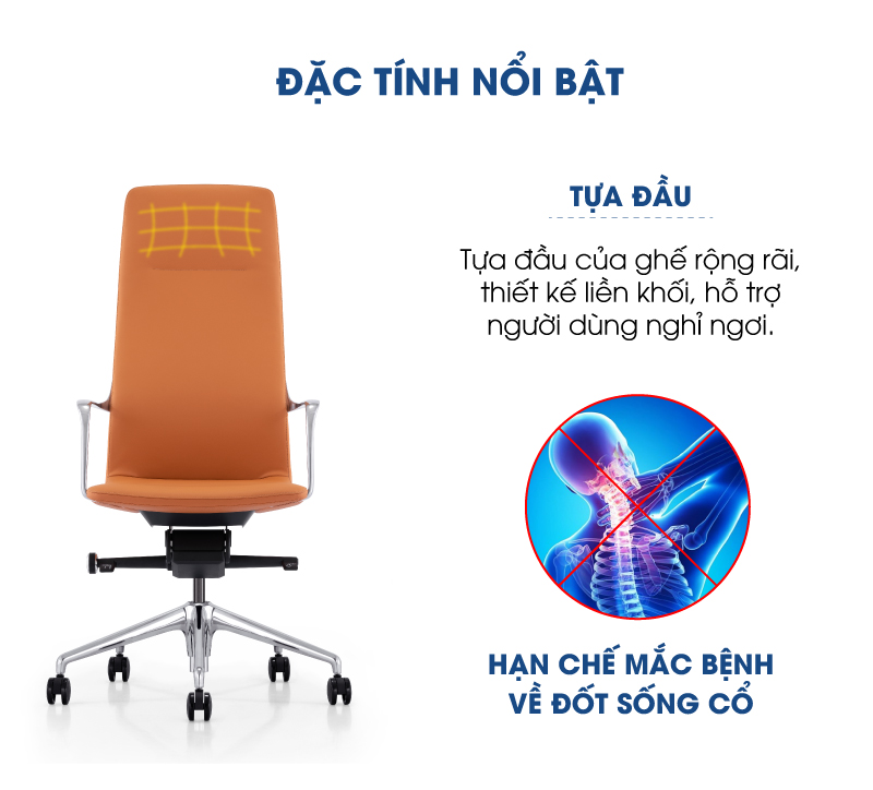 Ảnh mô tả sản phẩm - Ghế lãnh đạo da FORNAX FN-004-A13