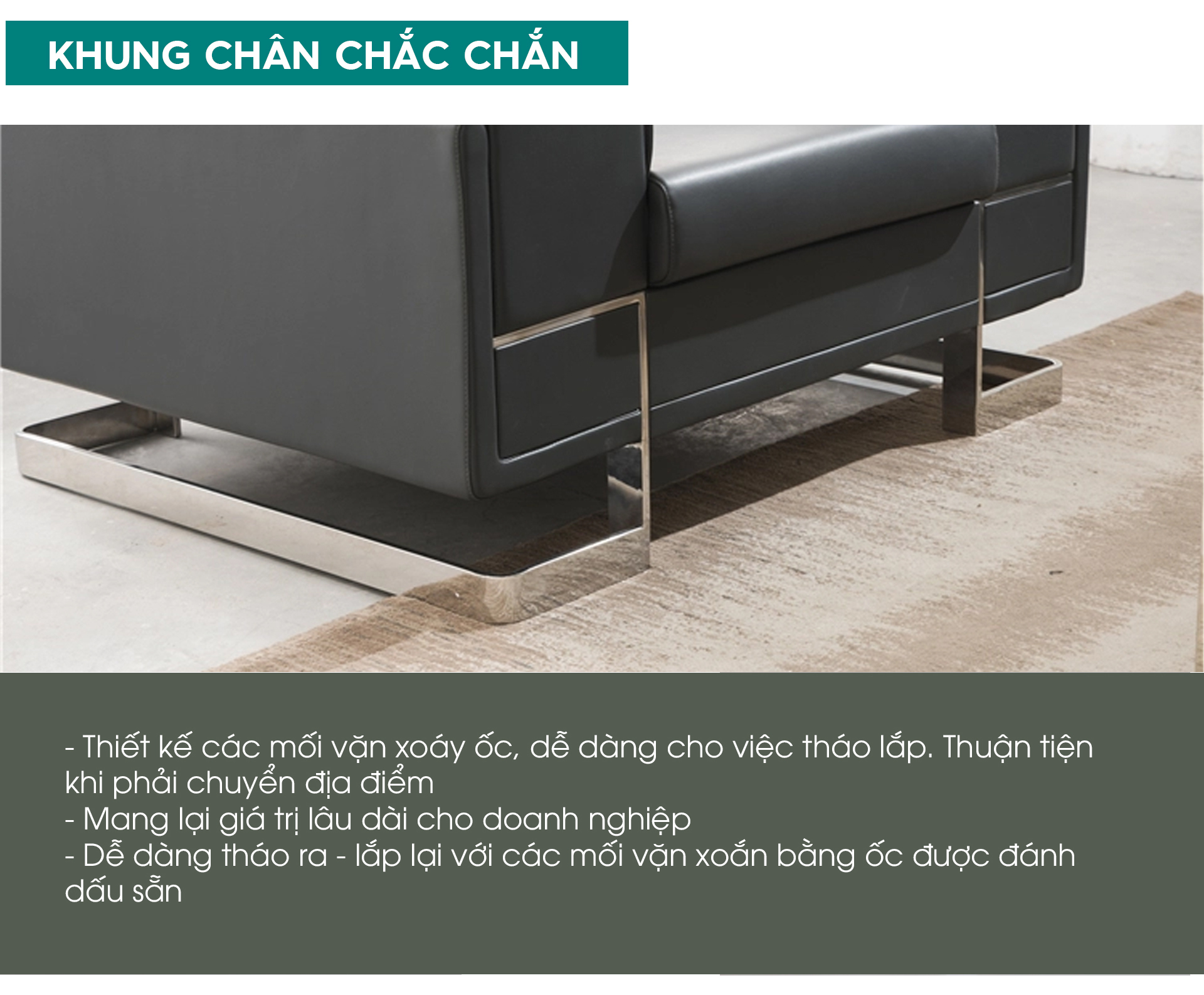 Ảnh mô tả sản phẩm - Sofa văng da cao cấp SF176-3