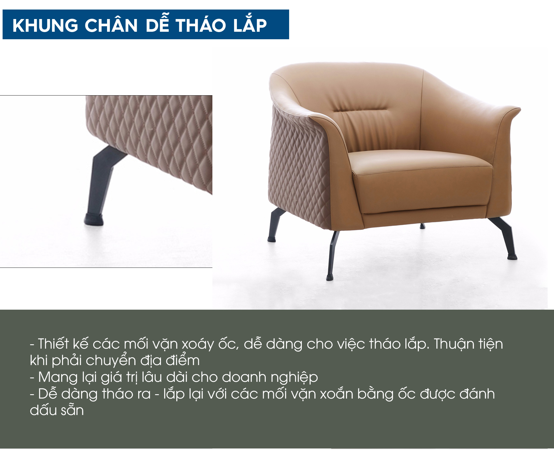 Ảnh mô tả sản phẩm - Sofa văng da cao cấp SF192