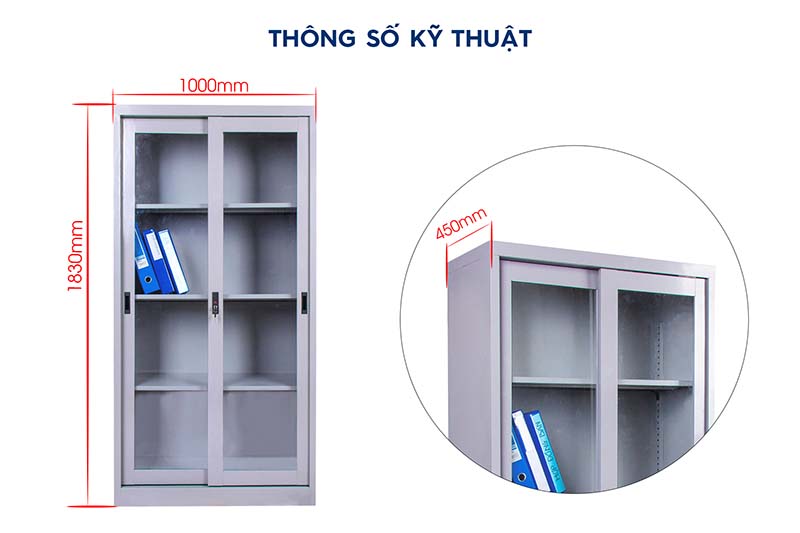 Ảnh mô tả sản phẩm - Tủ hồ sơ cánh lùa HS01L