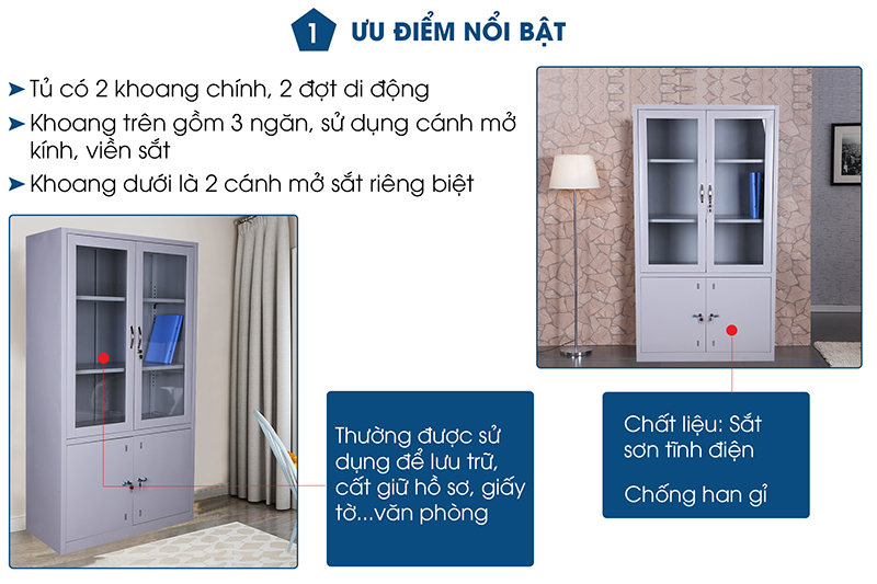 Ảnh mô tả sản phẩm - Tủ sắt tài liệu TL01