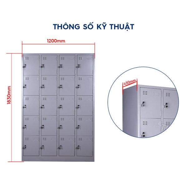 Ảnh sản phẩm Tủ locker sắt 20 ngăn LK20 - 4